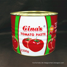Zinnverpackung Porzellanfabrik New Orient Pure 28-30% Brix Tomatenmark Konservenpaste Konserven Tomatensauce